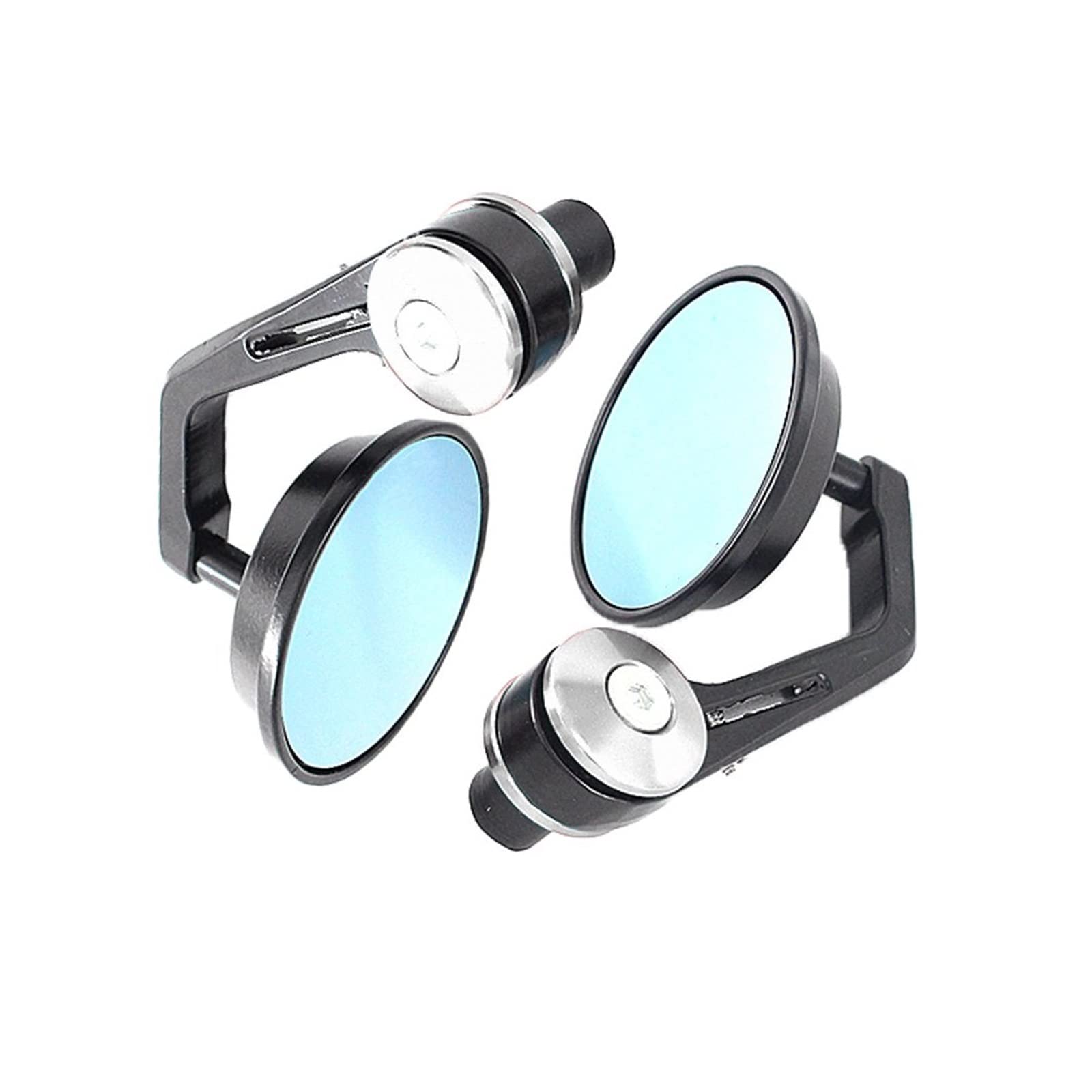Motorrad Spiegel Mirrors Für Vespa Für GT GTS Für GTV 60 125 200 250 300 300ie Motorrad Spiegel Aluminium Griff Bar End Rearview Außenspiegel Zubehör(Silber) von VALCRIBY