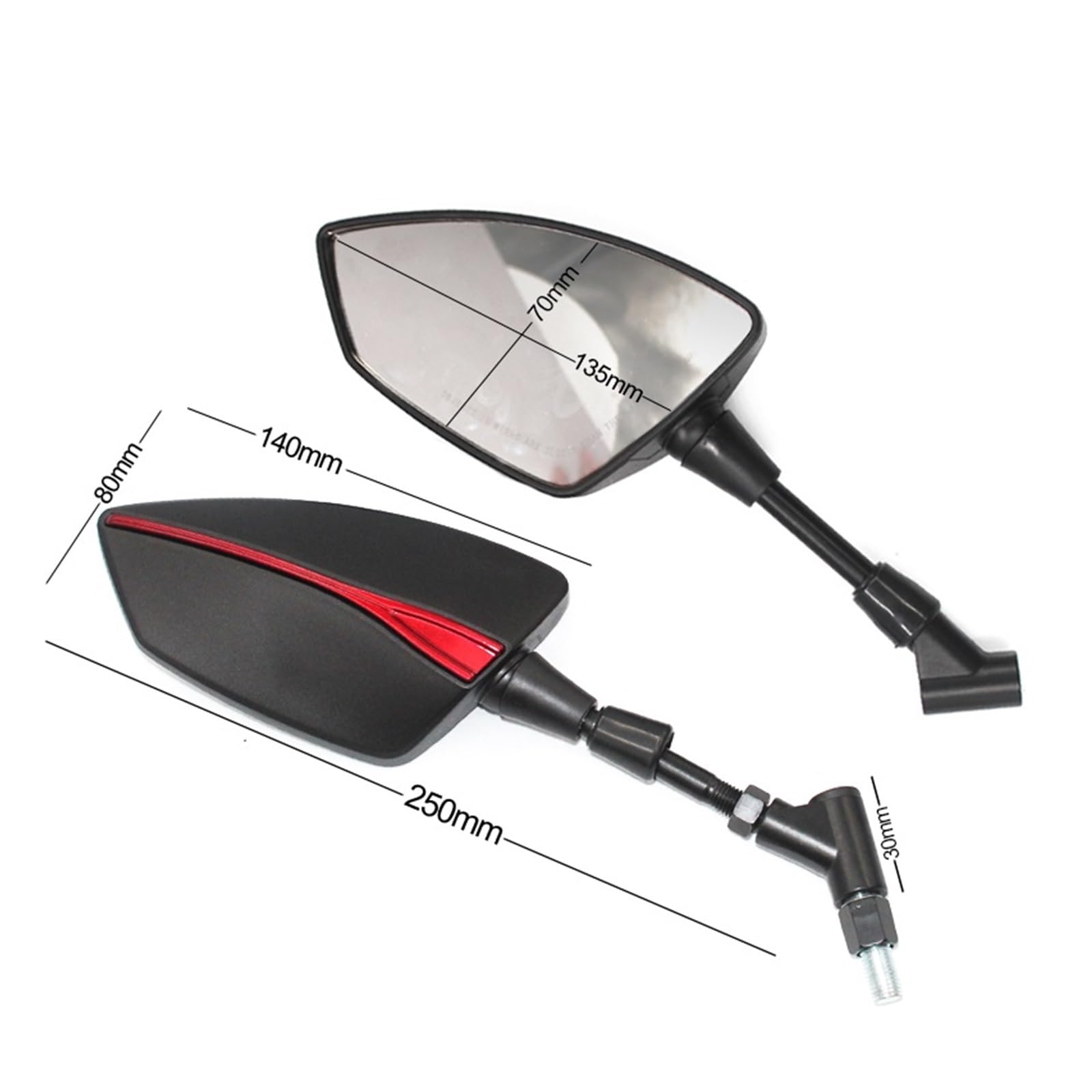 Motorrad Spiegel Mirrors Für Y&AMAHA FZ1 FZ6 FZ8 Für Fazer FZ 1 FZ 6 FZ 8 Alle Jährlichen Universal 8MM 10MM Rearview Außenspiegel Motorrad Spiegel(Schwarz,FZ8) von VALCRIBY