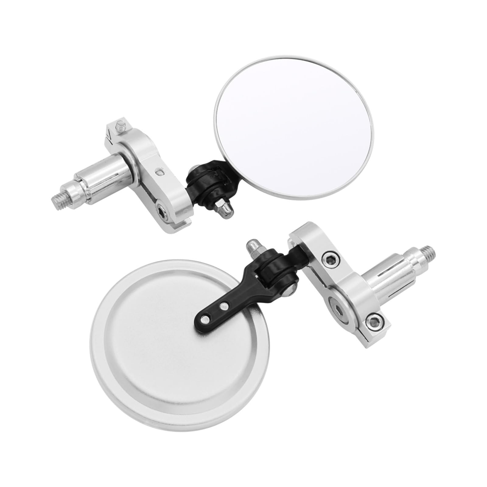 Motorrad Spiegel Mirrors Motorrad Spiegel 22/24mm Griff Bar End Rearview Außenspiegel Für Y&AMAH&A MT 07 09 10 Für MT-07 Für MT-09 Für MT-10 Für FZ 09 6 FZ6(Silber) von VALCRIBY