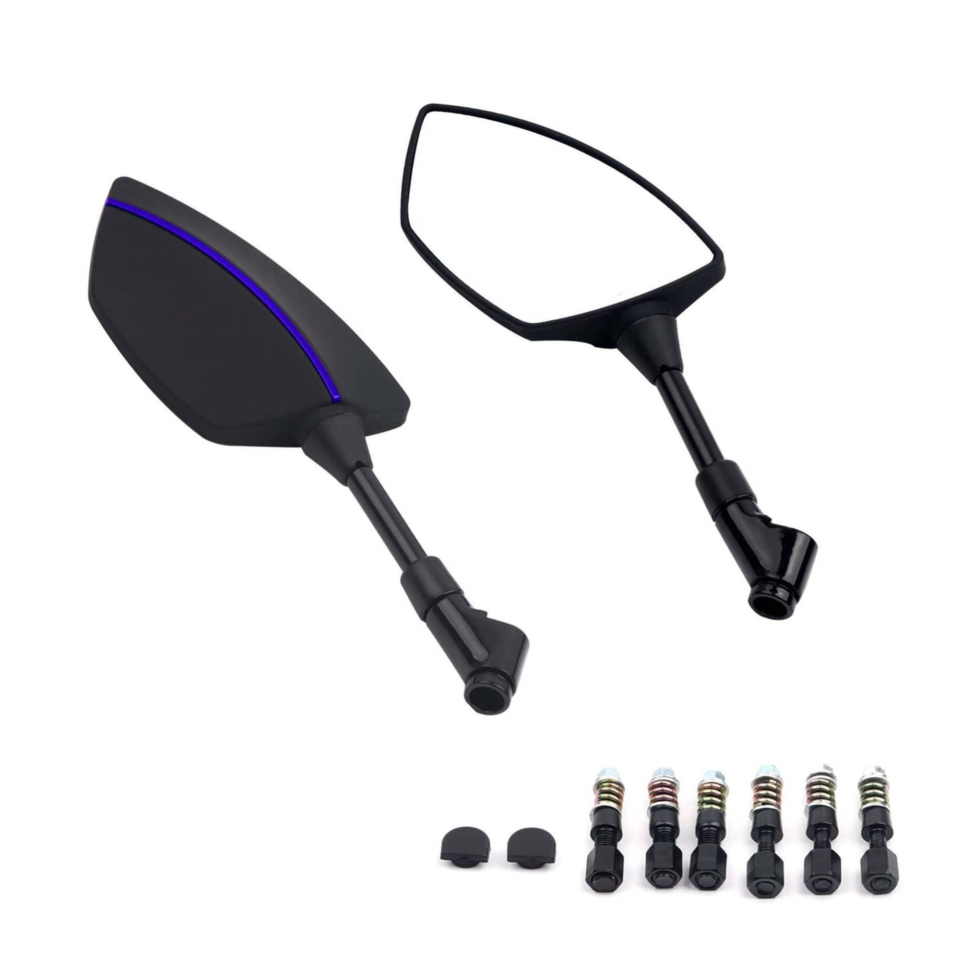 Motorrad Spiegel Mirrors Motorrad Spiegel Rearview Außenspiegel Universal Für H&ornet 600 Für CB 600F 900F 250F 300F 650F X4 CBF600(Blau) von VALCRIBY