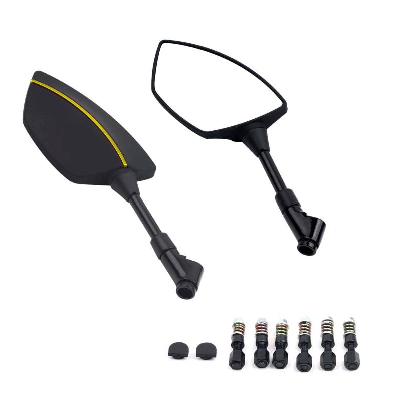 Motorrad Spiegel Mirrors Motorrad Spiegel Rearview Außenspiegel Universal Für H&ornet 600 Für CB 600F 900F 250F 300F 650F X4 CBF600(Gold) von VALCRIBY