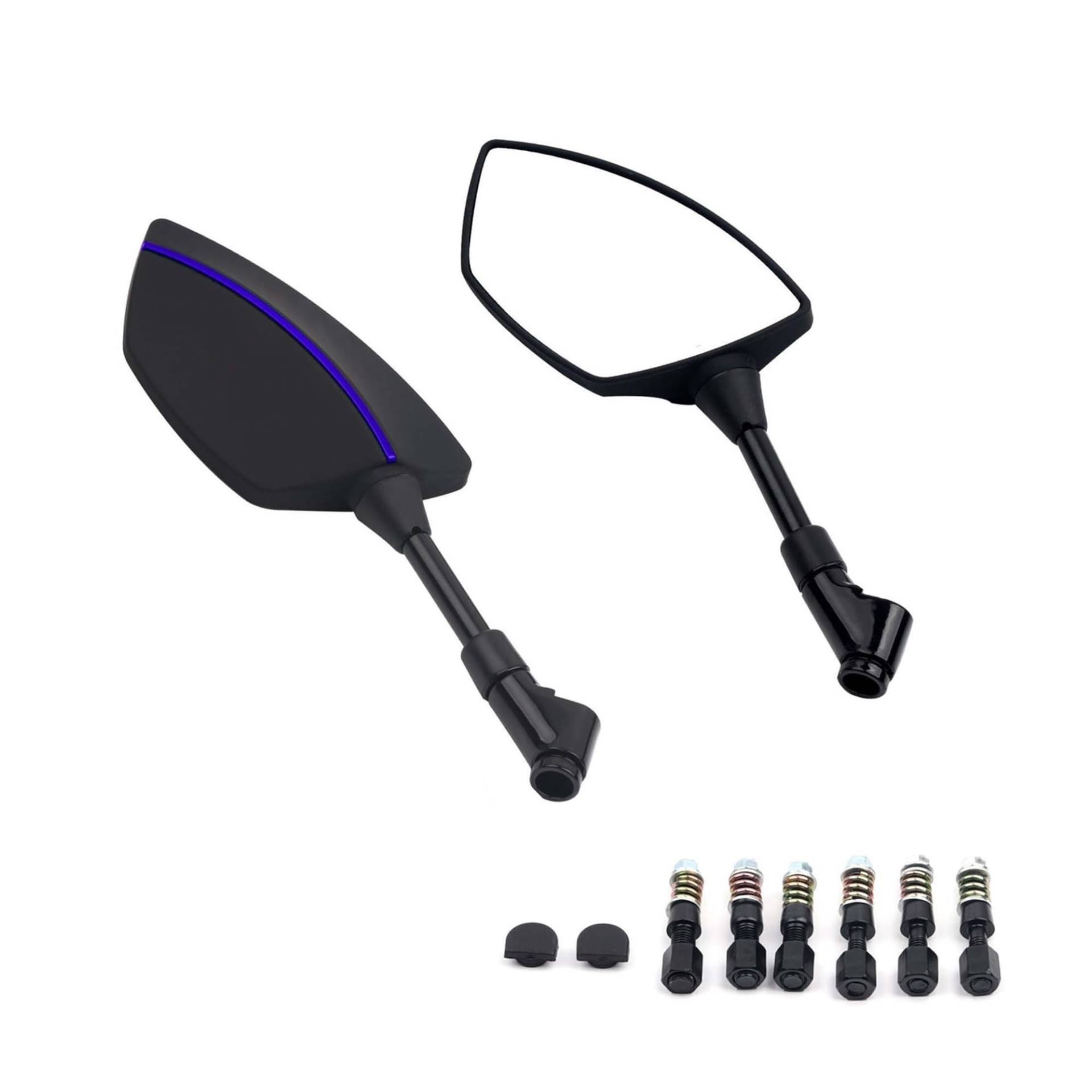 Motorrad Spiegel Mirrors Universal Motorrad Spiegel Rearview Außenspiegel Für MT01 MT09 MT07 MT10 MT03 MT125 Y&AMAHA FZ1 FZ6 FZ8 Für Fazer(Blau) von VALCRIBY