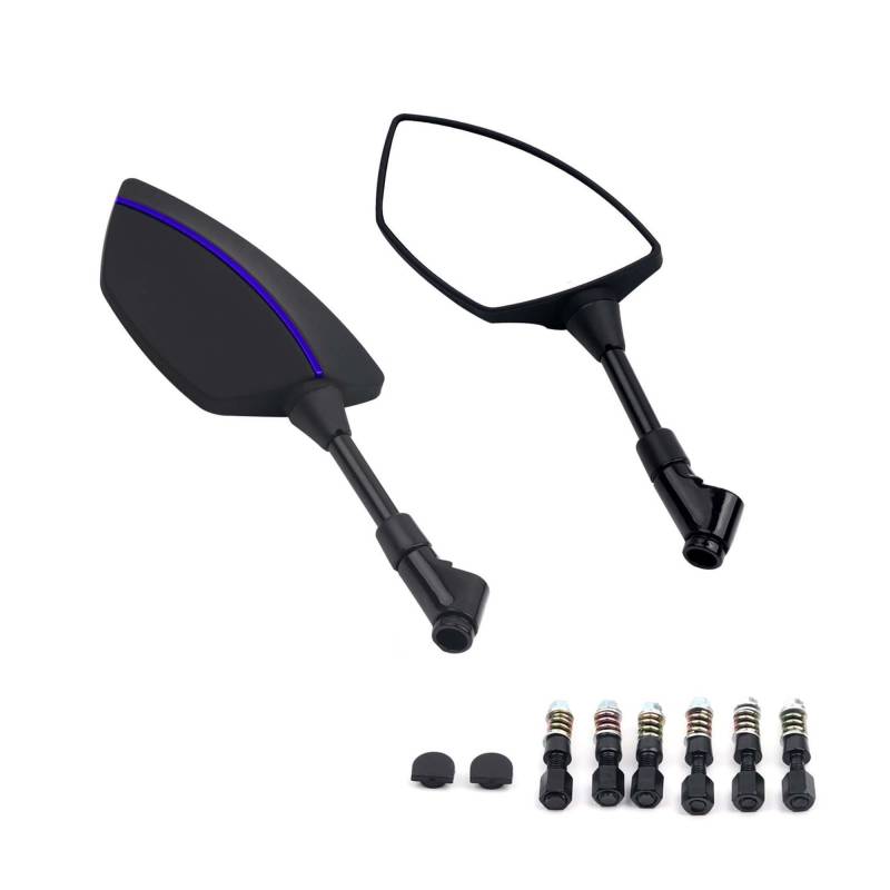 Motorrad Spiegel Mirrors Universal Motorrad Spiegel Rearview Außenspiegel Für MT01 MT09 MT07 MT10 MT03 MT125 Y&AMAHA FZ1 FZ6 FZ8 Für Fazer(Blau) von VALCRIBY