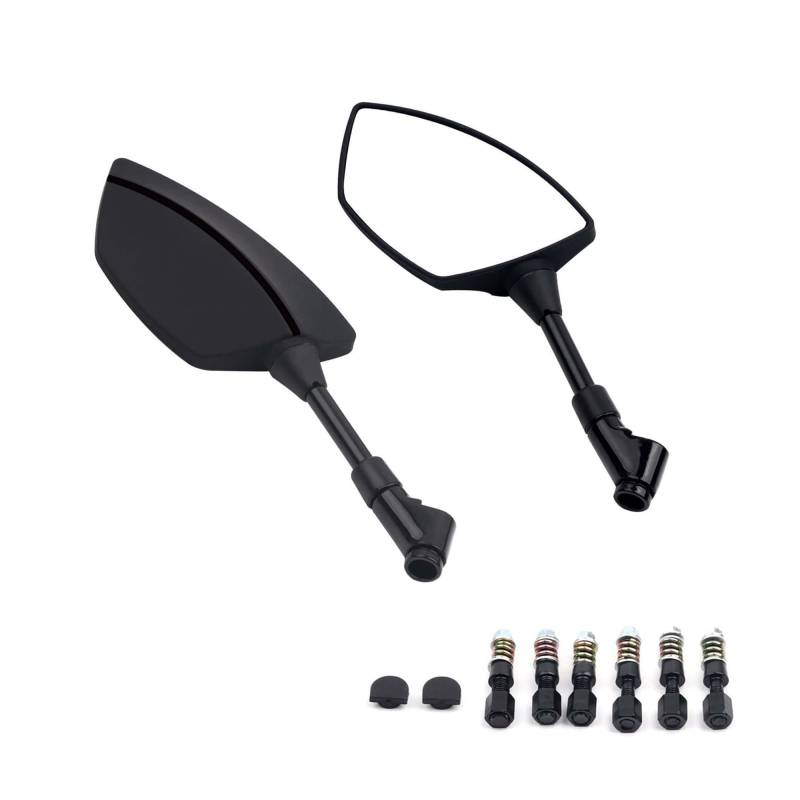 Motorrad Spiegel Mirrors Universal Motorrad Spiegel Rearview Außenspiegel Für MT01 MT09 MT07 MT10 MT03 MT125 Y&AMAHA FZ1 FZ6 FZ8 Für Fazer(Schwarz) von VALCRIBY