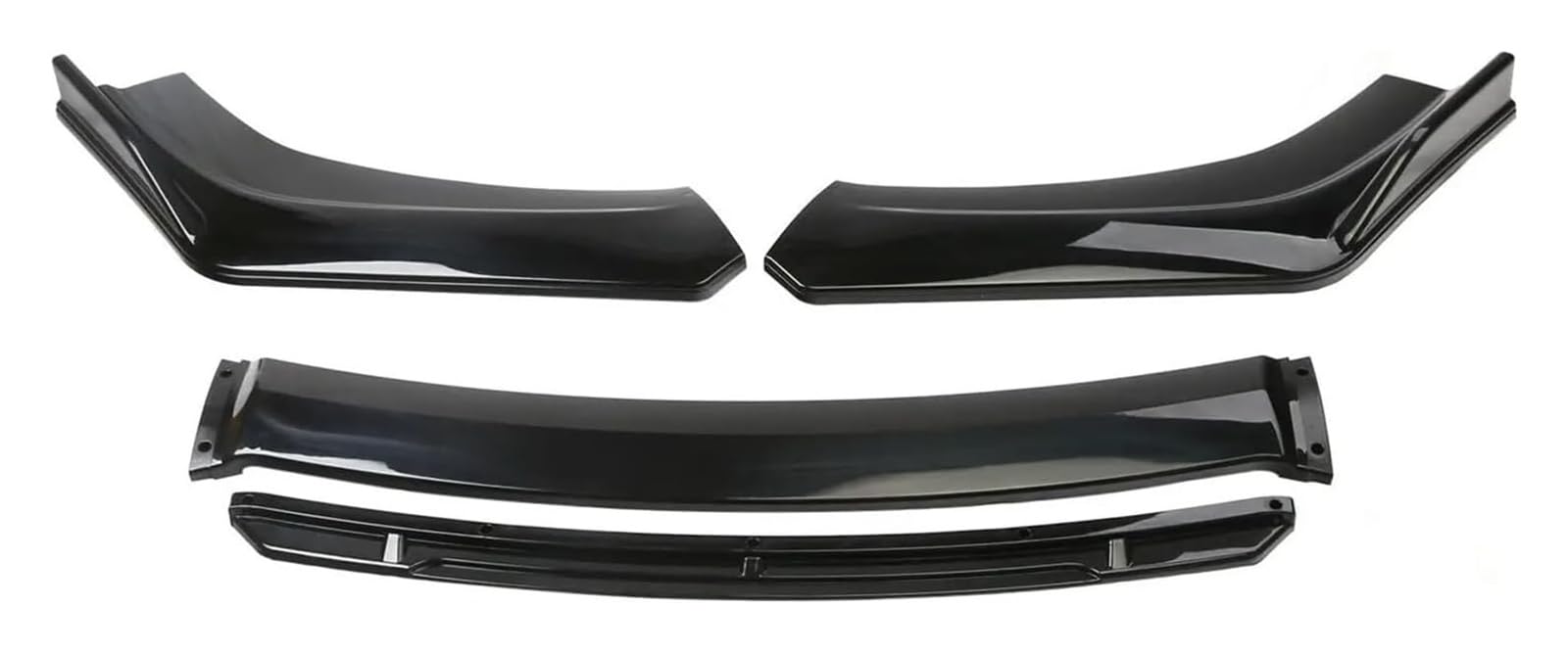 Spoilerlippe Vorne Für Infiniti Für Q50 G37 2014-2017 Auto Spoiler Lip Set 4PCS Universal Splitter Body Kit Schutz 15cm Strebenstangen Frontstoßstange(Glossy Black) von VALCRIBY