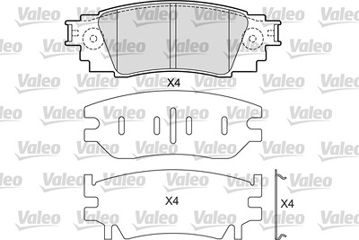 Valeo Bremsbeläge hinten (Satz) [Hersteller-Nr. 601687] für Lexus, Toyota von VALEO