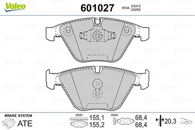 Valeo Bremsbelagsatz, Scheibenbremse [Hersteller-Nr. 601027] für BMW von VALEO