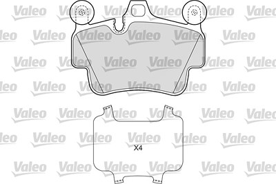 Valeo Bremsbelagsatz, Scheibenbremse [Hersteller-Nr. 601672] für Porsche von VALEO