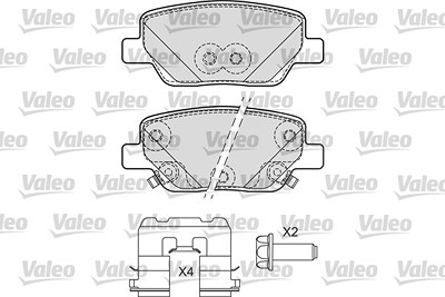 Valeo Bremsbeläge hinten (Satz) [Hersteller-Nr. 601692] für Fiat von VALEO