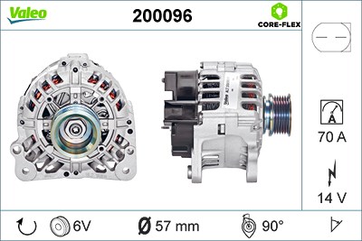 Valeo Generator [Hersteller-Nr. 200096] für Audi, Seat, Skoda, VW von VALEO