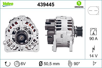 Valeo Generator [Hersteller-Nr. 439445] für Audi, Opel, Seat, Skoda, VW von VALEO