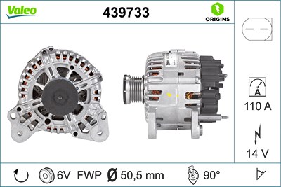 Valeo Generator [Hersteller-Nr. 439733] für Audi, Seat, Skoda, VW von VALEO