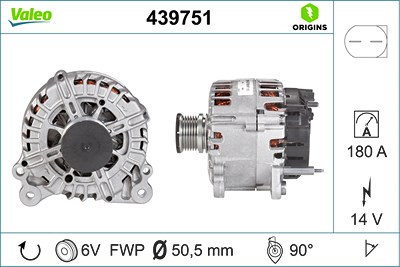 Valeo Generator [Hersteller-Nr. 439751] für Skoda, VW von VALEO