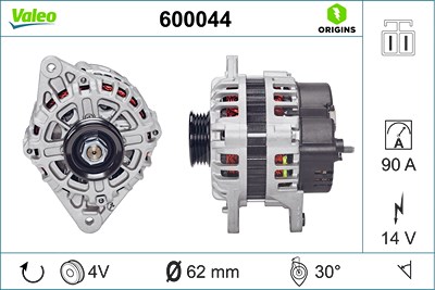 Valeo Generator [Hersteller-Nr. 600044] für Hyundai, Kia von VALEO