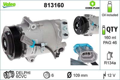 Valeo Kompressor, Klimaanlage [Hersteller-Nr. 813160] für Opel, Vauxhall von VALEO