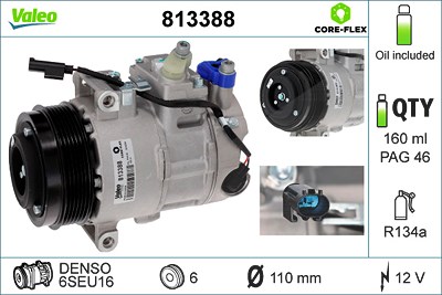 Valeo Kompressor, Klimaanlage [Hersteller-Nr. 813388] für Mercedes-Benz von VALEO