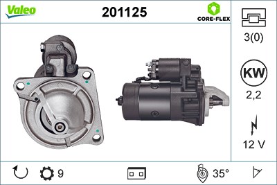 Valeo Starter [Hersteller-Nr. 201125] für Opel, Renault, Renault Trucks von VALEO