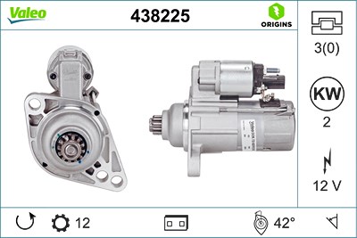 Valeo Starter [Hersteller-Nr. 438225] für Audi, Seat, Skoda, VW von VALEO
