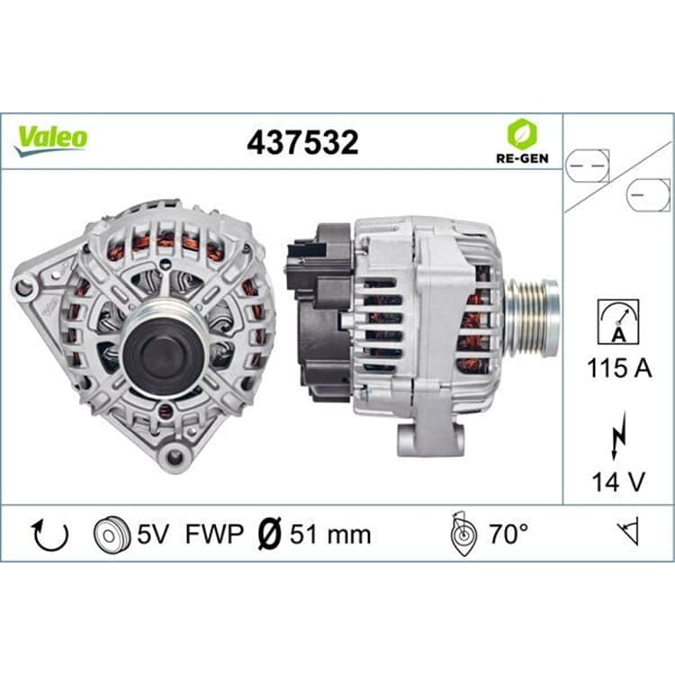 Valeo Generator Mitsubishi Colt Smart Forfour Valeo Generator Mitsubishi Colt Smart Forfour von VALEO
