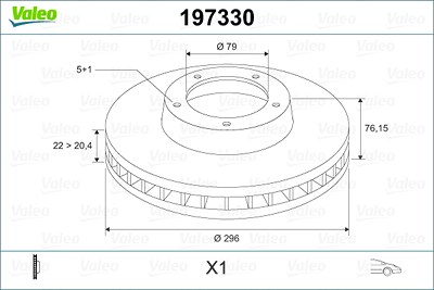 Valeo 1x Bremsscheibe Vorderachse Belüftet [Hersteller-Nr. 197330] für BMW von VALEO