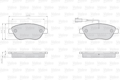 Valeo Bremsbelagsatz, Scheibenbremse [Hersteller-Nr. 872708] für Fiat von VALEO