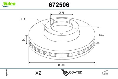 Valeo Bremsscheibe [Hersteller-Nr. 672506] für BMW von VALEO