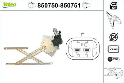 Valeo Fensterheber [Hersteller-Nr. 850750] für Fiat, Opel, Suzuki, Vauxhall von VALEO