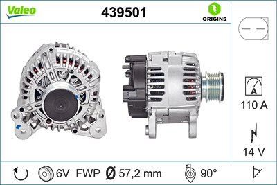 Valeo Generator [Hersteller-Nr. 439501] für Audi, Seat, Skoda, VW von VALEO
