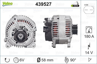 Valeo Generator 180 A [Hersteller-Nr. 439527] für Audi, VW von VALEO