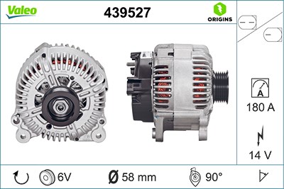 Valeo Generator 180 A [Hersteller-Nr. 439527] für Audi, VW von VALEO