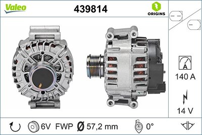 Valeo Generator [Hersteller-Nr. 439814] für Audi, Cupra, Seat, Skoda, VW von VALEO