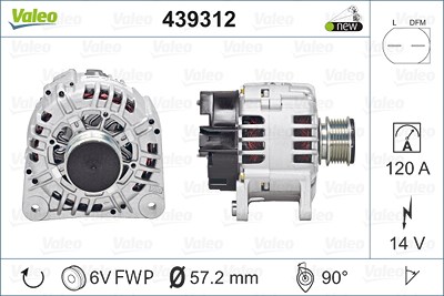 Valeo Generator [Hersteller-Nr. 439312] für Audi, Ford, Seat, Skoda, VW von VALEO