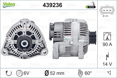 Valeo Generator 90A [Hersteller-Nr. 439236] für BMW von VALEO