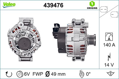 Valeo Generator [Hersteller-Nr. 439476] für BMW von VALEO