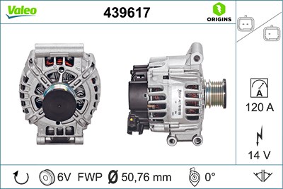 Valeo Generator [Hersteller-Nr. 439617] für Citroën, Ds, Mini, Peugeot von VALEO