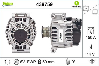 Valeo Generator [Hersteller-Nr. 439759] für Citroën, Ds, Ds (capsa), Mini, Peugeot von VALEO