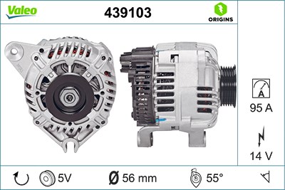 Valeo Generator [Hersteller-Nr. 439103] für Citroën, Peugeot von VALEO