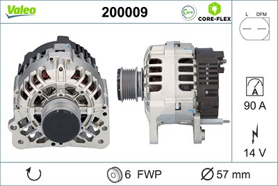 Valeo Generator [Hersteller-Nr. 200009] für Audi, Ford, Seat, Skoda, VW von VALEO