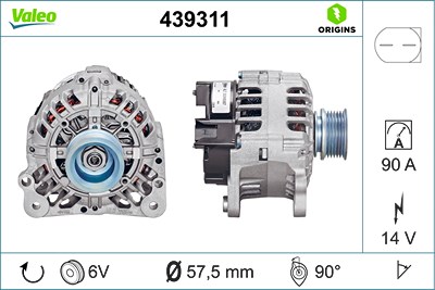 Valeo Generator [Hersteller-Nr. 439311] für Audi, Seat, Skoda, VW von VALEO