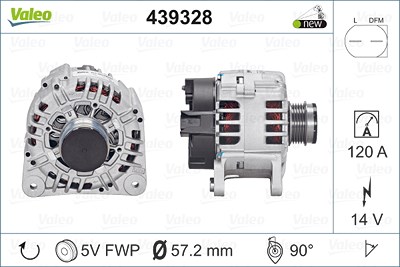 Valeo Generator [Hersteller-Nr. 439328] für Audi, Opel, Seat, Skoda, VW von VALEO