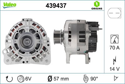 Valeo Generator [Hersteller-Nr. 439437] für Seat, Skoda, VW von VALEO