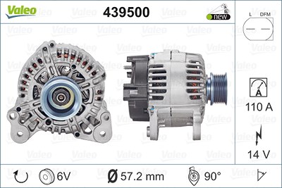 Valeo Generator [Hersteller-Nr. 439500] für Audi, Seat, Skoda, VW von VALEO