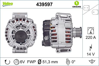 Valeo Generator [Hersteller-Nr. 439597] für Mercedes-Benz von VALEO