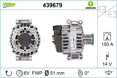 Valeo Generator [Hersteller-Nr. 439679] für Mercedes-Benz von VALEO