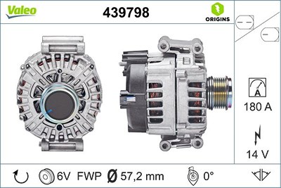 Valeo Generator [Hersteller-Nr. 439798] für Audi, Porsche von VALEO