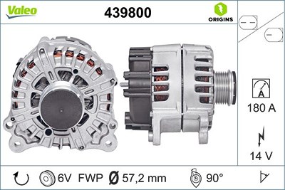 Valeo Generator [Hersteller-Nr. 439800] für Audi, Porsche von VALEO