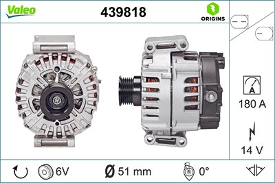 Valeo Generator [Hersteller-Nr. 439818] für Mercedes-Benz von VALEO