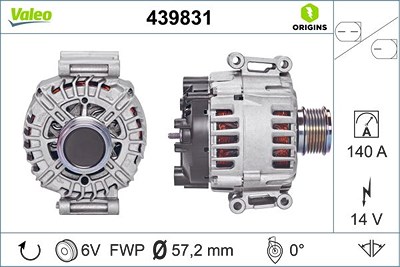 Valeo Generator [Hersteller-Nr. 439831] für Audi, VW von VALEO