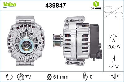 Valeo Generator [Hersteller-Nr. 439847] für Mercedes-Benz von VALEO
