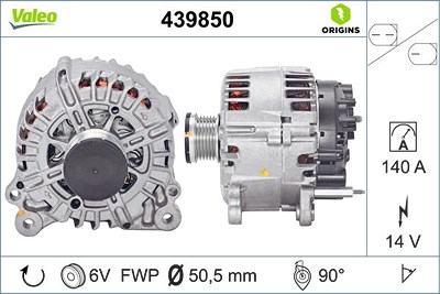 Valeo Generator [Hersteller-Nr. 439850] für Audi, Seat, Skoda, VW von VALEO